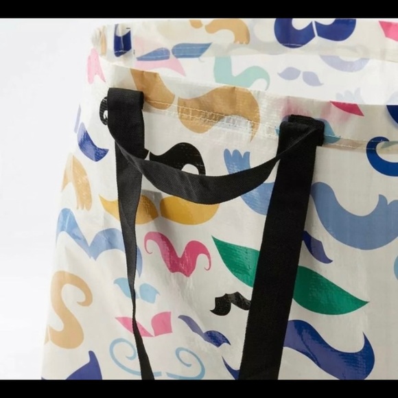 IKEA | BANGLIG 2401 OZ Mustache Design LARGE Tote - Picture 8 of 9